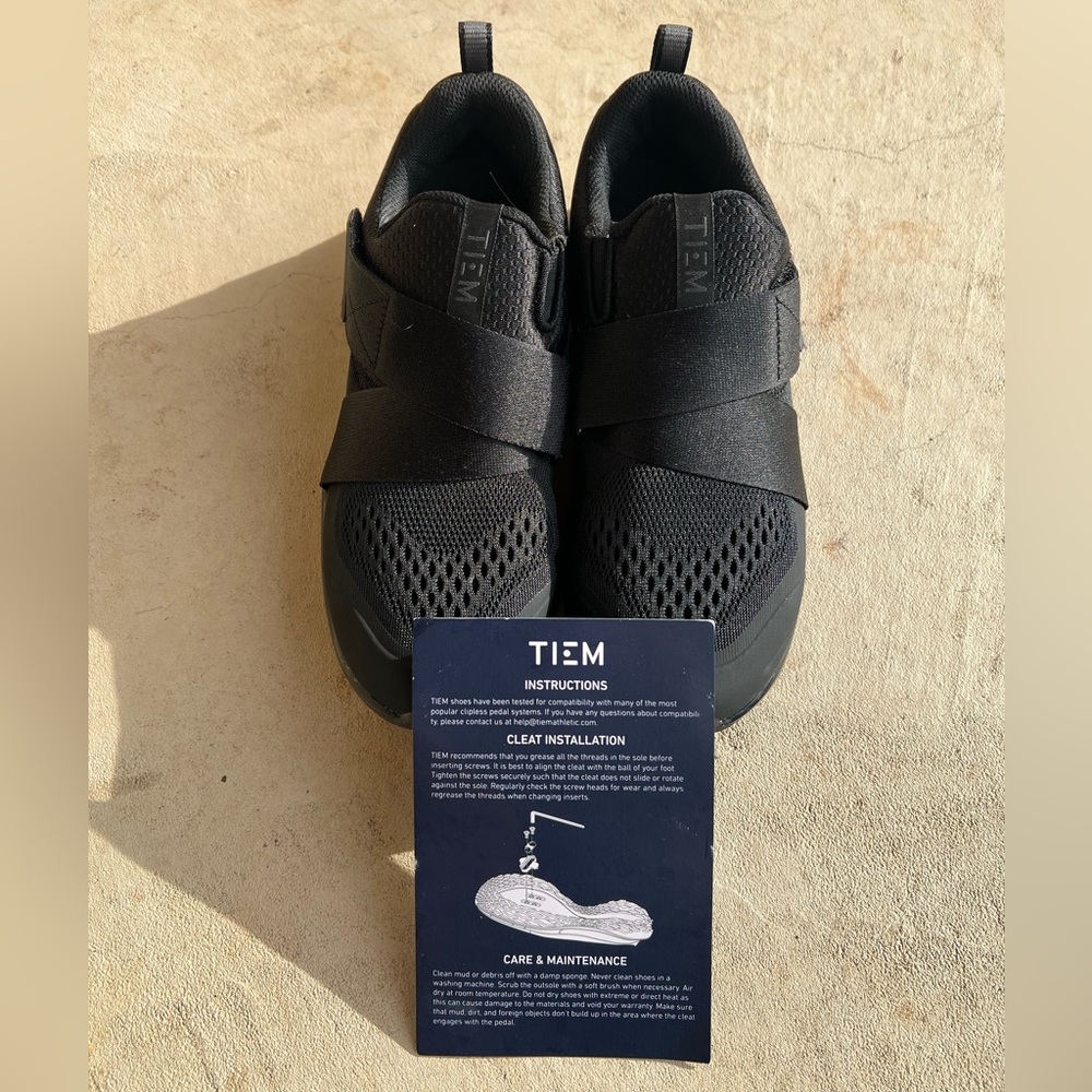 TIEM SlipStream Triple Black Cycling Shoes